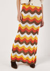 Colourful Waves Crochet Maxi Skirt, Orange, large