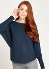 Clean Look Batwing Jumper, Navy, large