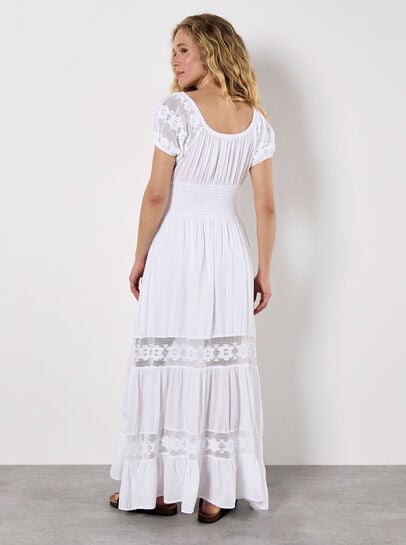 Floral Lace Milkmaid Maxi Dress