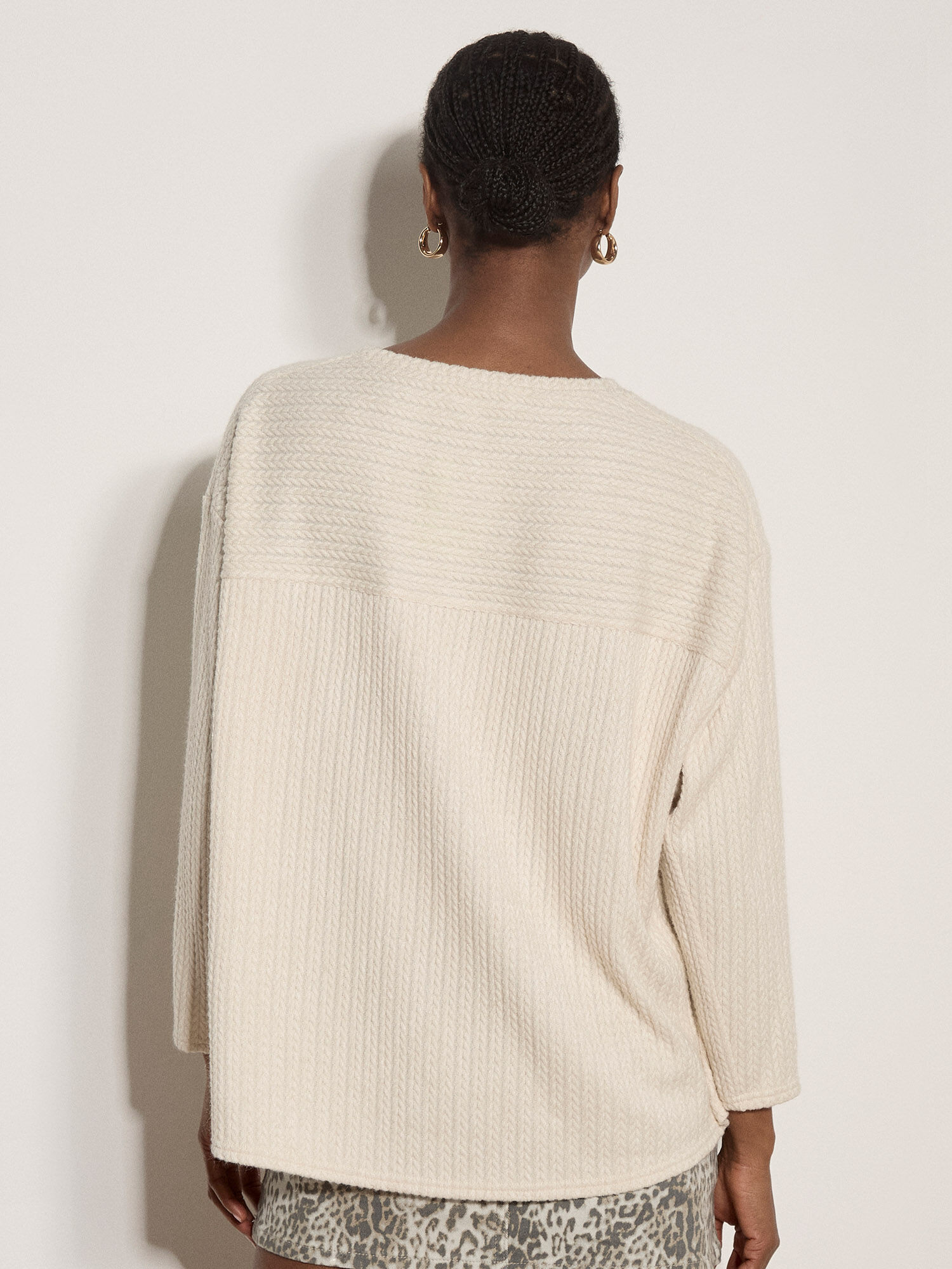 Jacquard Knit Jersey Top | Apricot Clothing