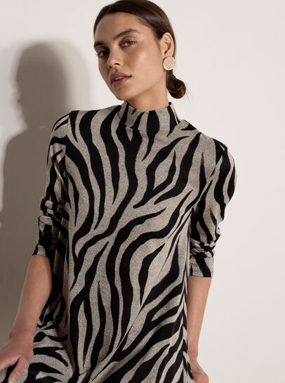 Zebra Print Swing Mini Dress