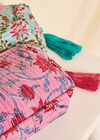 Floral Quilted Pouch, Pink, large
