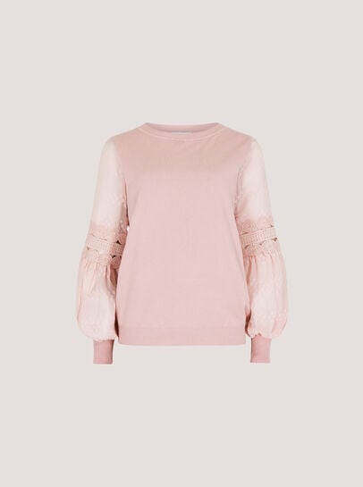 Contrast Crochet Sleeves Jumper