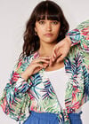 Tropical Crop Tie Blouse, Cream, large