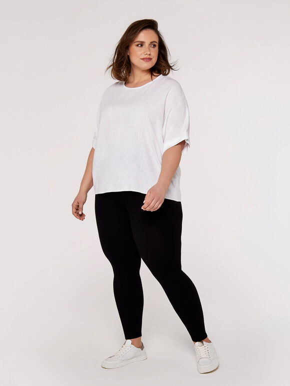 Curve Textured Top, White, large