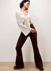Lara Cotton Flare Jeans, Brown, large