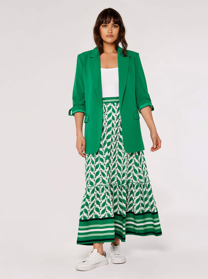 Geo Leaves Maxi Skirt