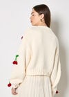 Chunky Knit Cherry Cardigan, Cream, large