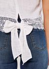 Back Bow Cotton Top, White, large