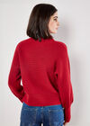 Twisted Cable Knit Batwing Jumper, Red, large