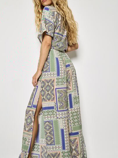 Folk Patchwork Wide Leg Trousers