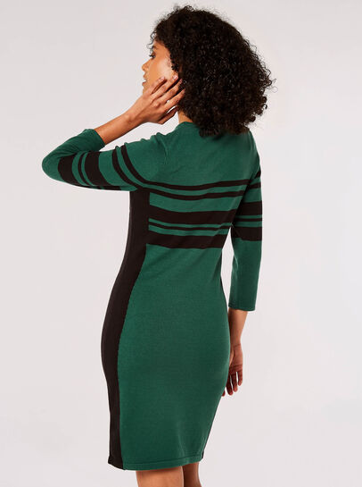 Stripe Panel Bodycon Mini Dress