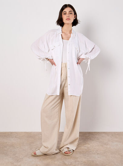 Oversized Longline Shimmer Shirt