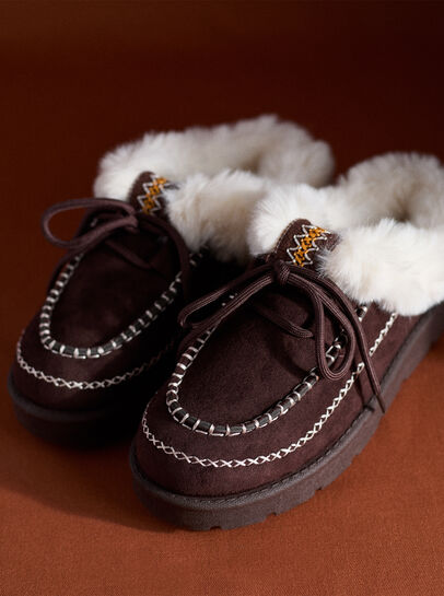 Sherpa-Lined Slip-On Moccasins