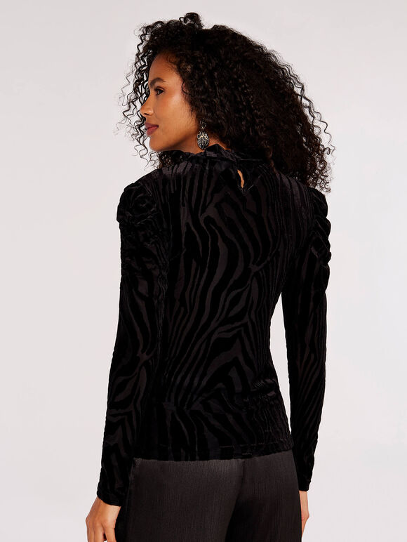 Zebra Burnout Top, Black, large