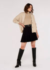 Knit Boyfriend Cardigan, Stone, large