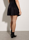 Soft Satin Skater Mini Skirt, Black, large