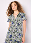 Painterly Roses Wrap Maxi Dress, Mint, large