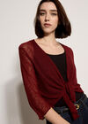 Lightweight Sheer Knitted Shrug, Burgundy, large