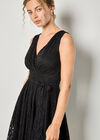 Floral Lace Fit And Flare Mini Dress, Black, large