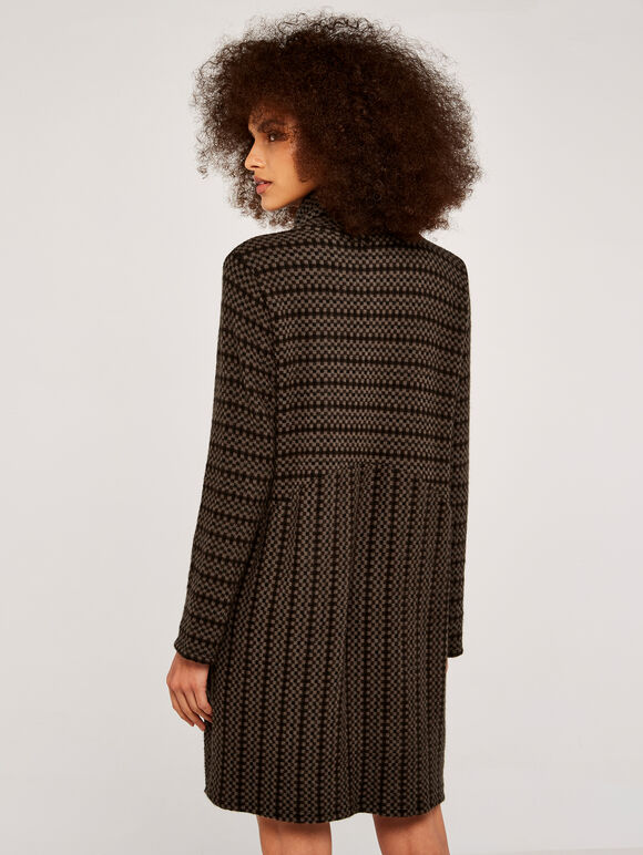 Jigsaw Stripe Cocoon Dress, Brown, large