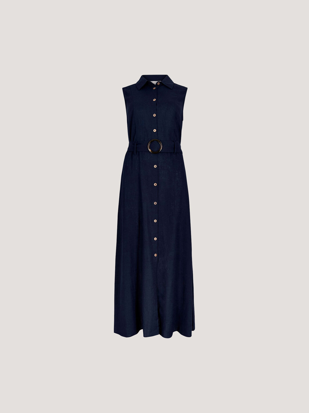 Linen Blend Shirt Midi Dress | Apricot Clothing