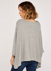 Pointelle Poncho, Grey, large