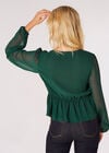 Front Twist Chiffon Top, Green, large