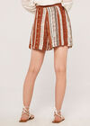 Abstract Striped Shorts, Rust, large