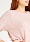 Marl Round Hem Top, Pink, large