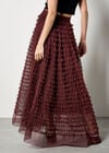 Ruffle Tiered Tulle Maxi Skirt, Burgundy, large
