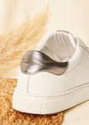 White Leather Trainer, White, large
