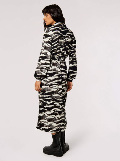 Zebra Shirt Midi Dress
