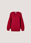 Textured Stitch Oversized Jumper, Red, large