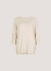 Soft Touch Oversized Batwing Top, Stone, large