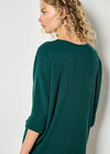 Ribbed Knit Cocoon Mini Dress, Green, large