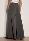 Wide-Leg Pleat Pinstripe Trousers, Grey, large