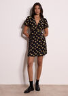 Vintage Floral Mini Tea Dress, Black, large