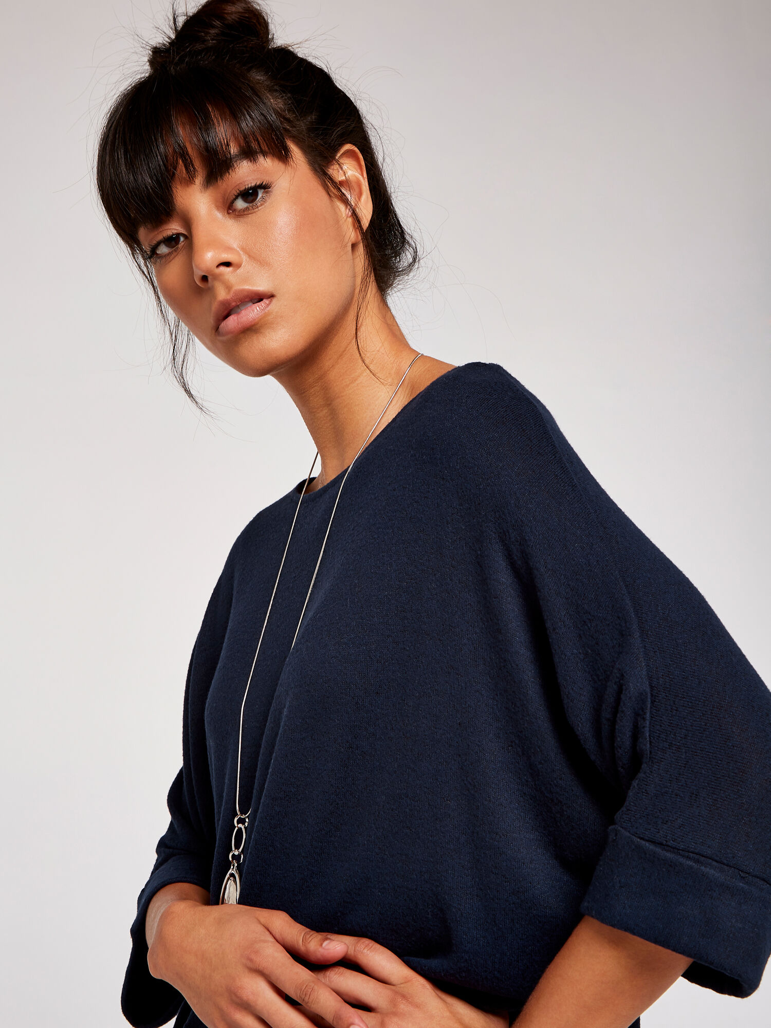 navy batwing top