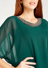 Beaded Chiffon Layer Top, Green, large