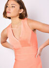 Bodycon Bandage Midi Dress, Coral, large