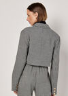 Dogtooth Cropped Blazer, Black, large
