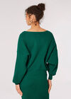 Ribbed Knit Reversible Cardigan Top, Green, large