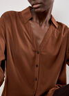 Open Collar Boxy Shirt, Rust, large