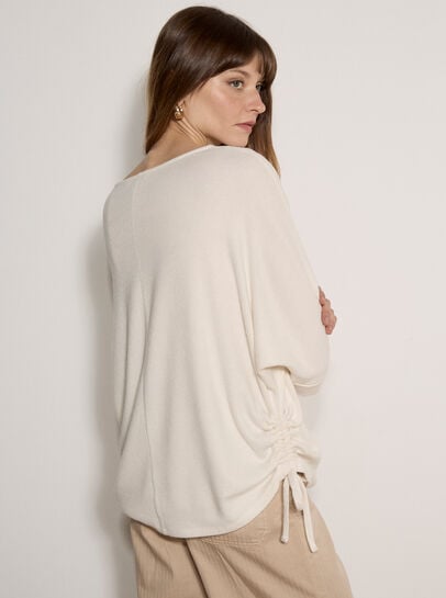 Soft Touch Drawstring Batwing Top