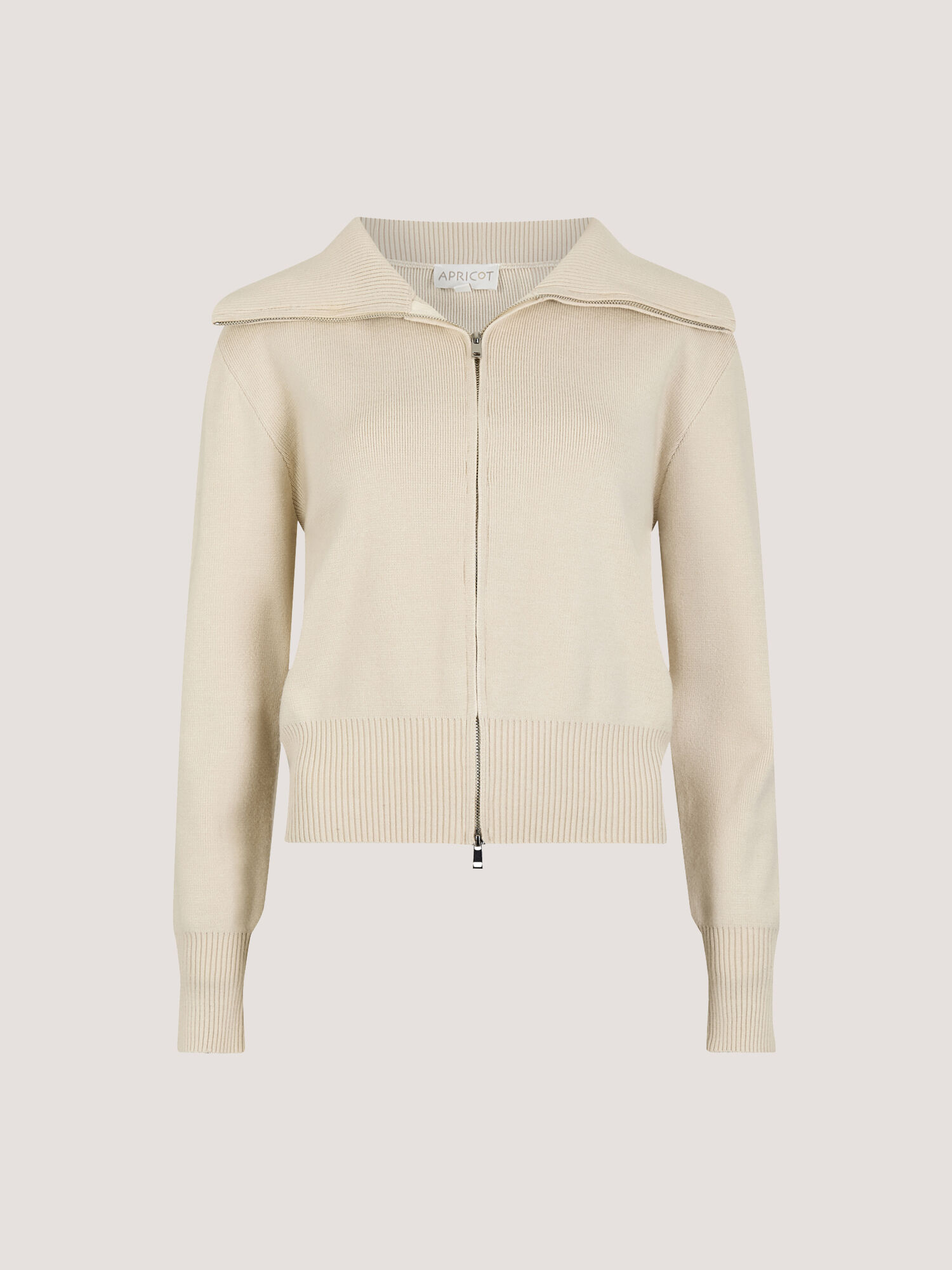 Double Zip Ribbed Knit Cardigan | Apricot Clothing