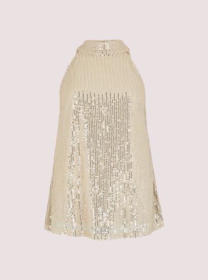 Sequin Halter Neck Top