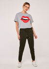 Lips And Teeth Graphic T-Shirt, Grey, large