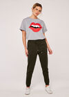 Lips And Teeth Graphic T-Shirt, Grey, large