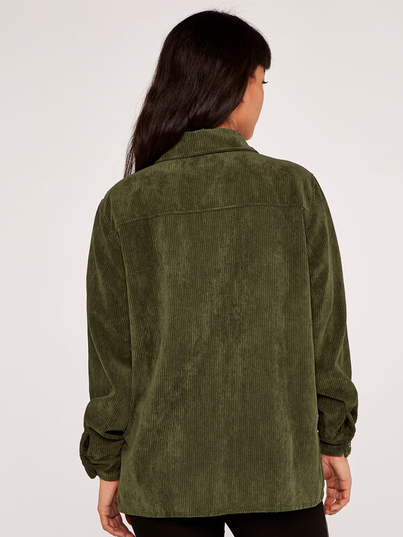 Corduroy Shacket, Khaki, large
